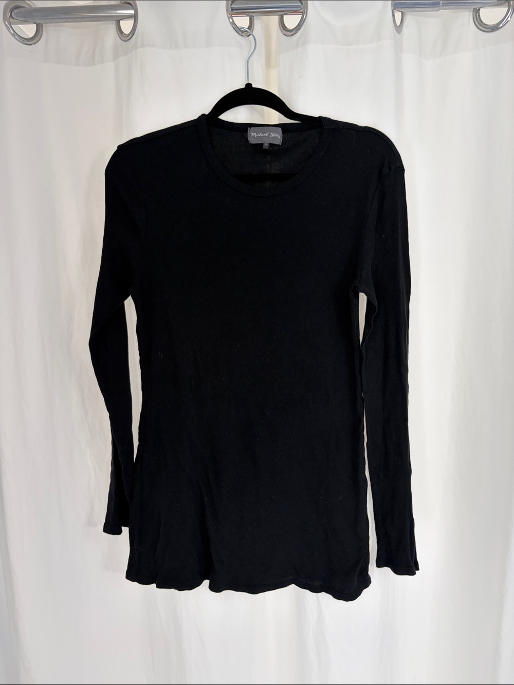 Michael Stars Black Long Sleeve Crewneck Tee